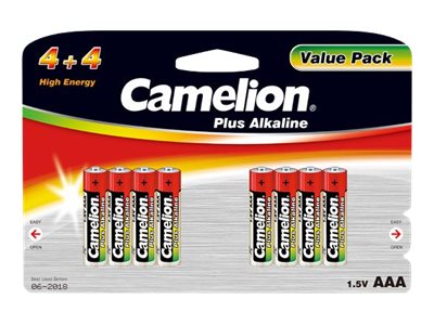 Camelion Plus Alkaline AAA type Standardbatterier 1250mAh 8