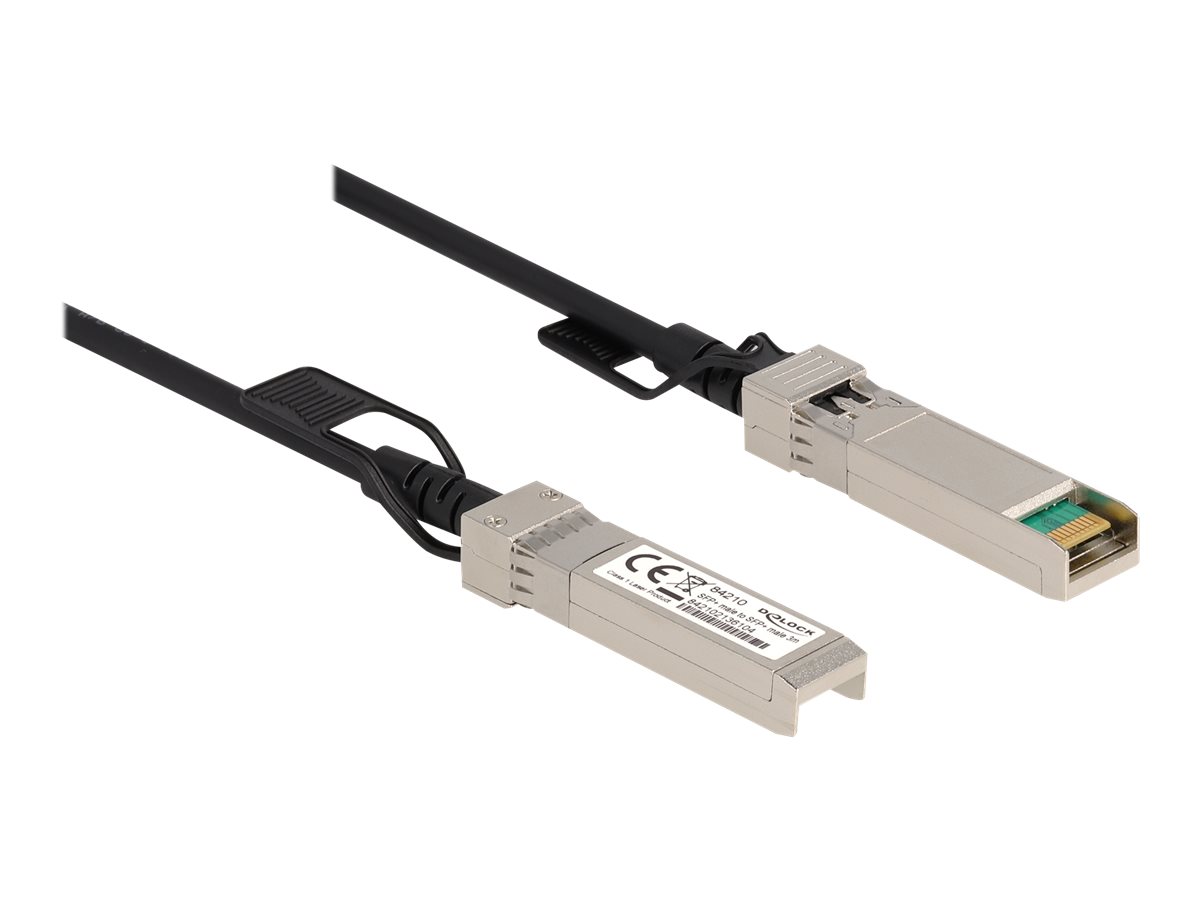 DeLOCK Dobbelt-axial 3m Direkte påsætning-kabel Sort