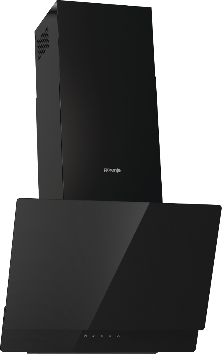 Gorenje Essential WHI649EB - Hætte - skorsten vinklet - bredde: 60 cm - dybde: 33.5 cm - udtrækning og recirkulation (-) - med intern motor - sort