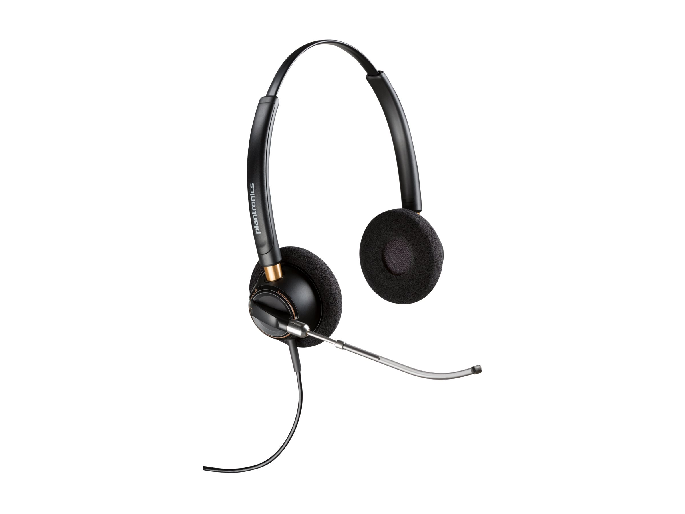 HP Poly EncorePro 520V - EncorePro 500 series - headset - på øret - kablet - 3,5 mm jackstik - sort - Certified for Skype for Business, UC-certificeret