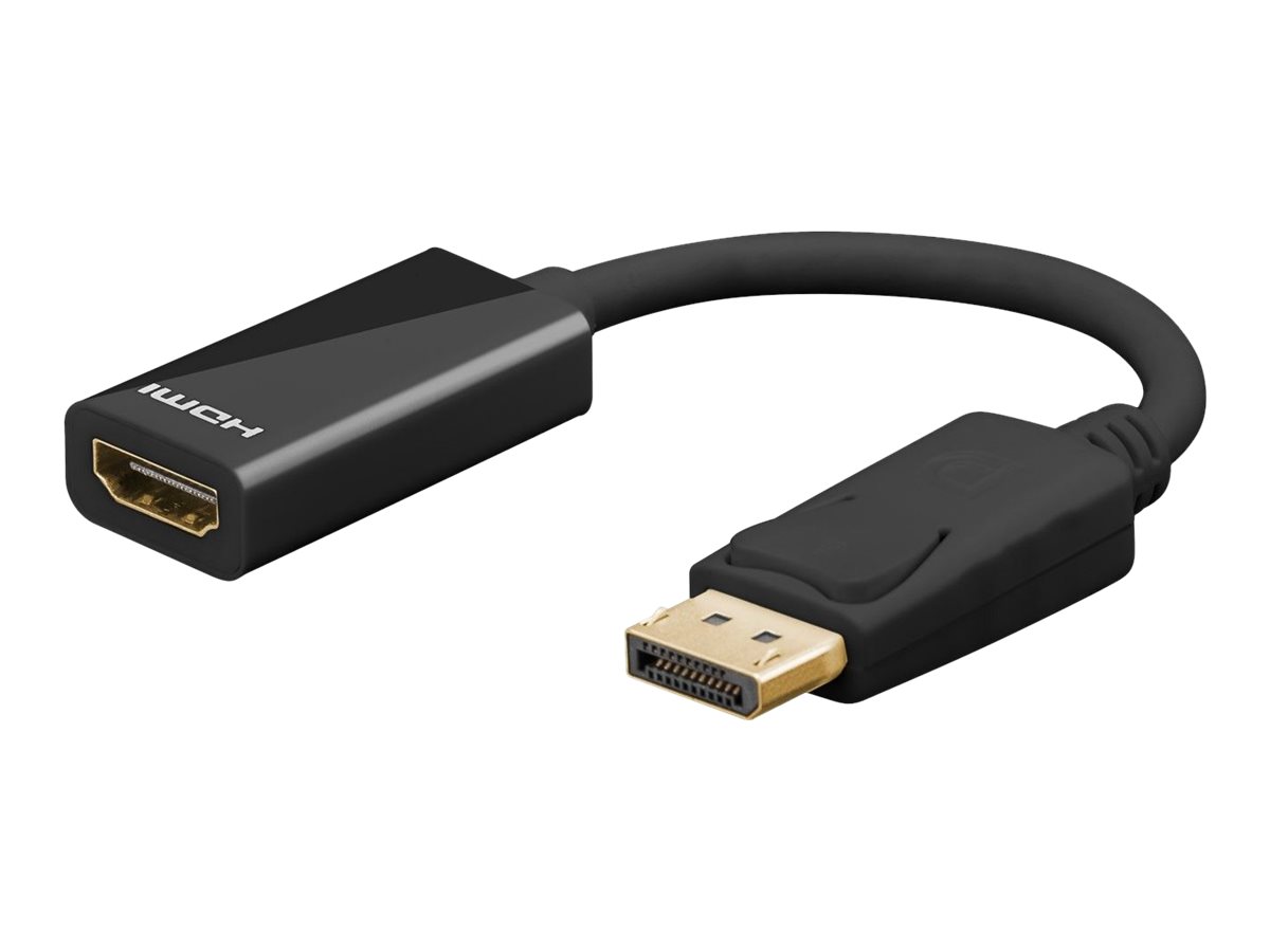 Goobay DisplayPort™/HDMI™-adapterkabel 1.2, Guldpläterad Displayport™ plugg > HDMI™-uttag (typ A)