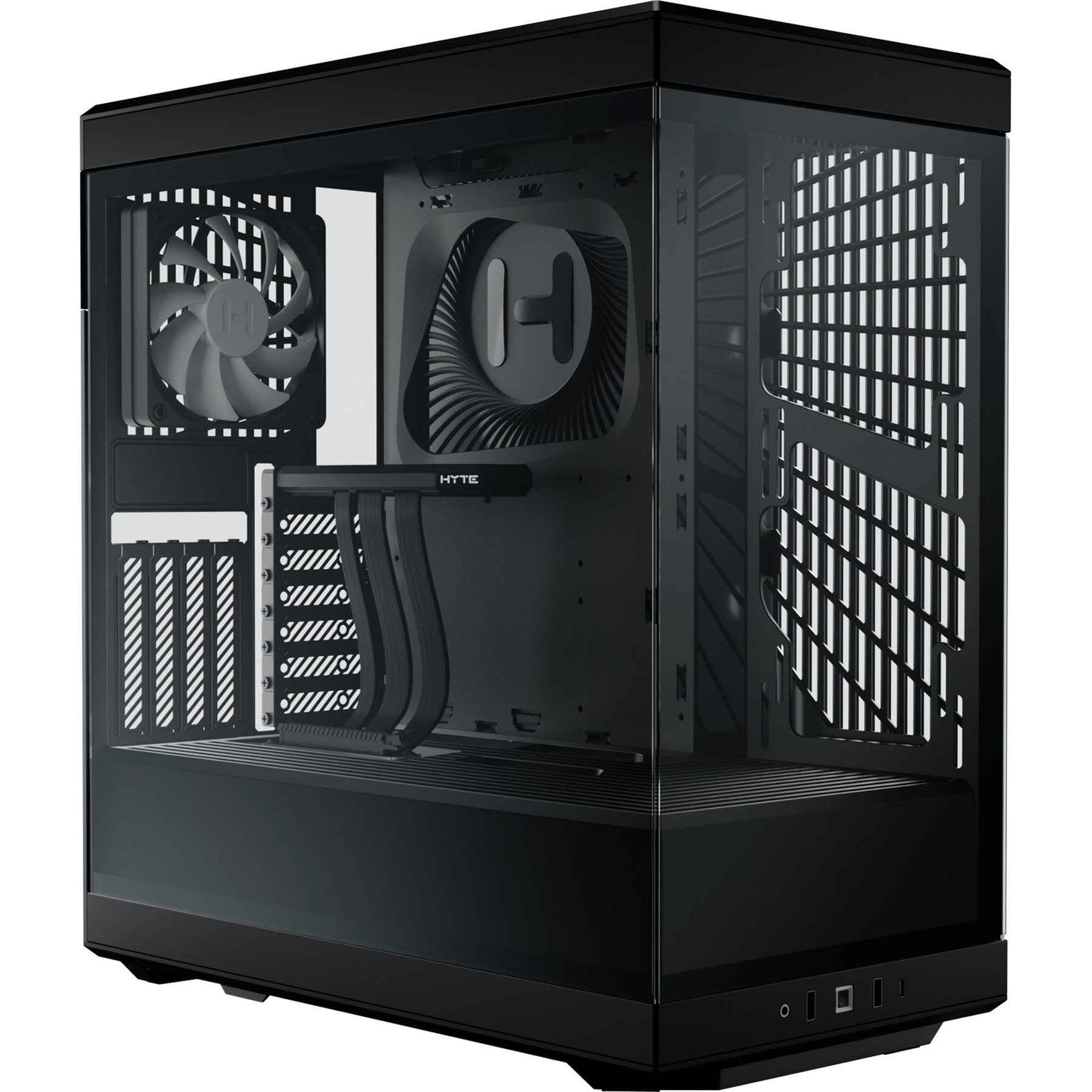 HYTE Y40 Black Miditower - Panoramic Glass Veil, included PCIe 4.0 riser cable, 2 included fans Kabinet - GEEKD.dk