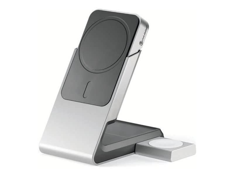 ALOGIC Matrix+ wireless charging stand - + AC power adapter - magnetic 24 pin USB-C - 15 Watt - with 5000 mAh wireless power bank multi-country power adapter (30 W)