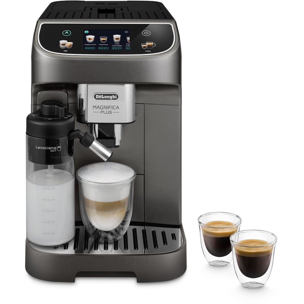 De’Longhi ECAM 320.70.TB, Espressomaskine, 1,9 L, Kaffebønner, Malet kaffe, Indbygget kværn, 1450 W, Sort, Grå
