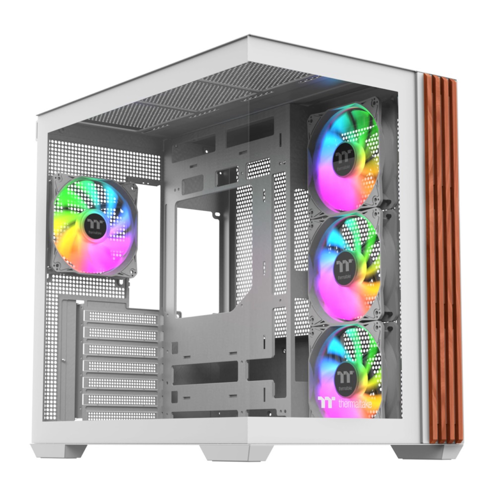 Thermaltake View 380 WS ARGB, Midi Tower, PC, Hvid, ATX, micro ATX, Mini-ITX, SPCC, Hærdet glas, Spil