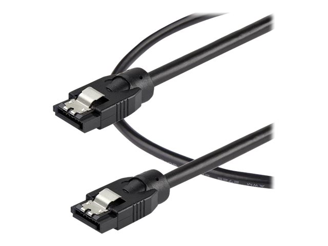 StarTech 0.6 m Round SATA Cable - Latching Connectors - 6Gbs SATA Cable - SATA-kabel - Serial ATA 150/300/600 - SATA (R) haspet til SATA (R) haspet - 60 cm - rund - sort