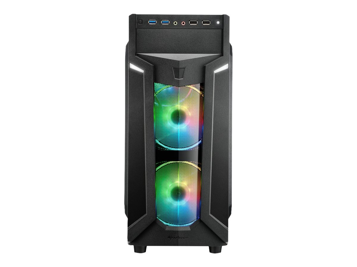 Sharkoon VG6-W RGB - mid tower - ATX - Kabinet - Tower - Sort