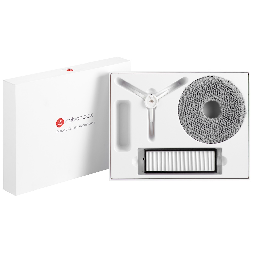 Roborock accessories Kit filter x 1 mop cloth x 2 side brush x 1 White