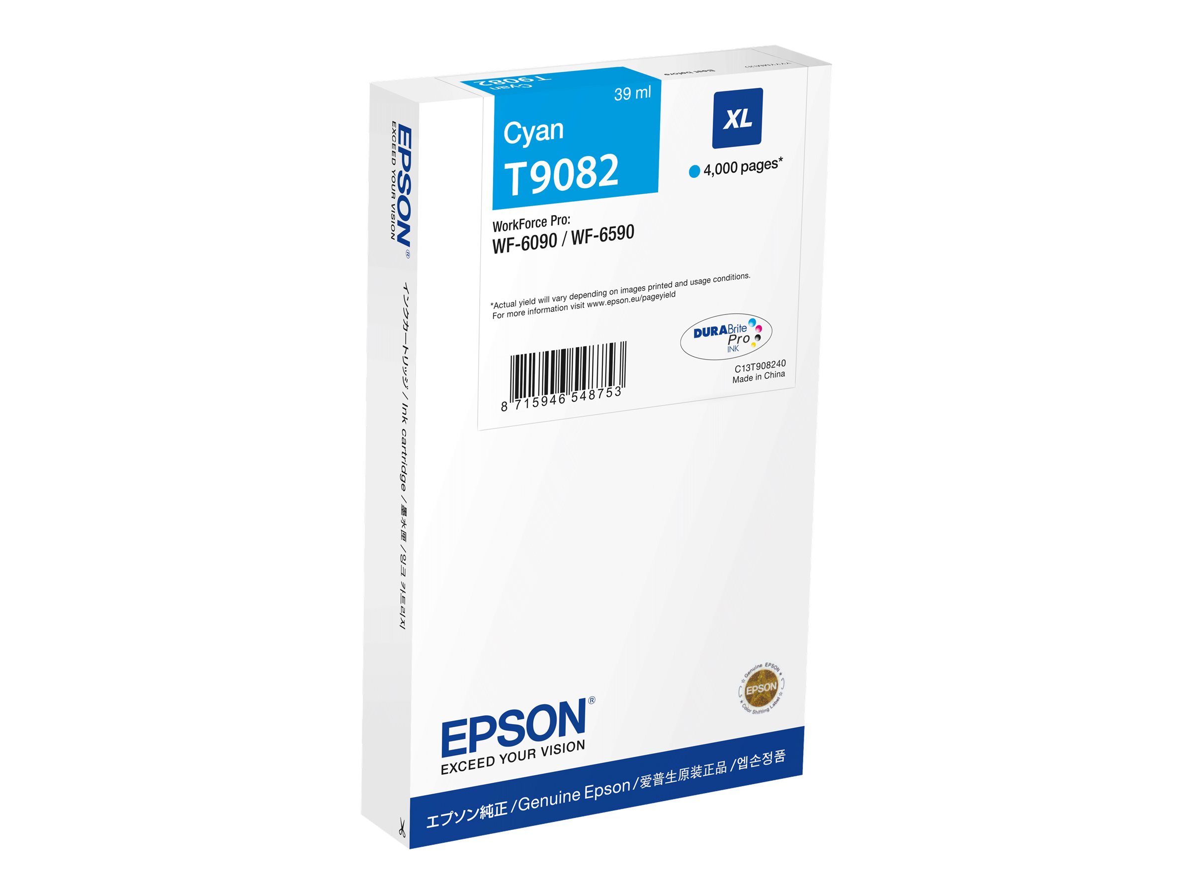 Epson original blækpatron T9082 Cyan (blå)