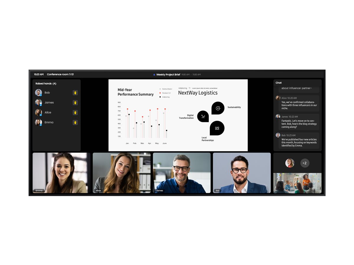 Samsung Qp105d-5k Led 500nits 21:9 24/7 Ms Teams 105 tommer Va 500cd/m² 5120 × 2160pixels