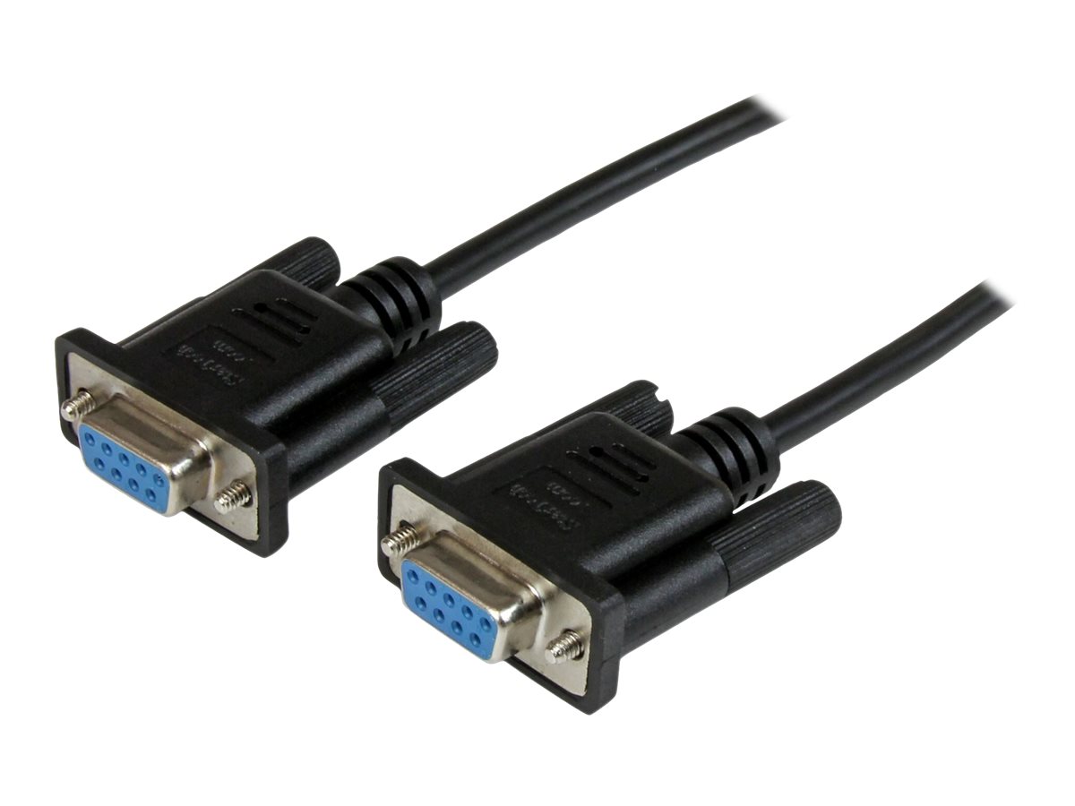 StarTech.com 2m Black DB9 RS232 Serial Null Modem Cable F/F - DB9 Female to Female - 9 pin RS232 Null Modem Cable - 2 meter, Black Nulmodem-kabel 2m