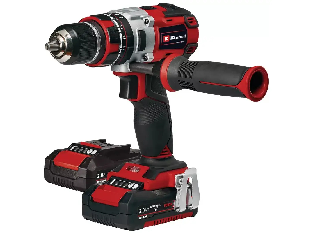 Einhell TE-CD 18 Li-i BL, Pistolgreb boremaskine, Nøglefri, Aluminium, Sort, Rød, 1,3 cm, 1 cm, 500 rpm