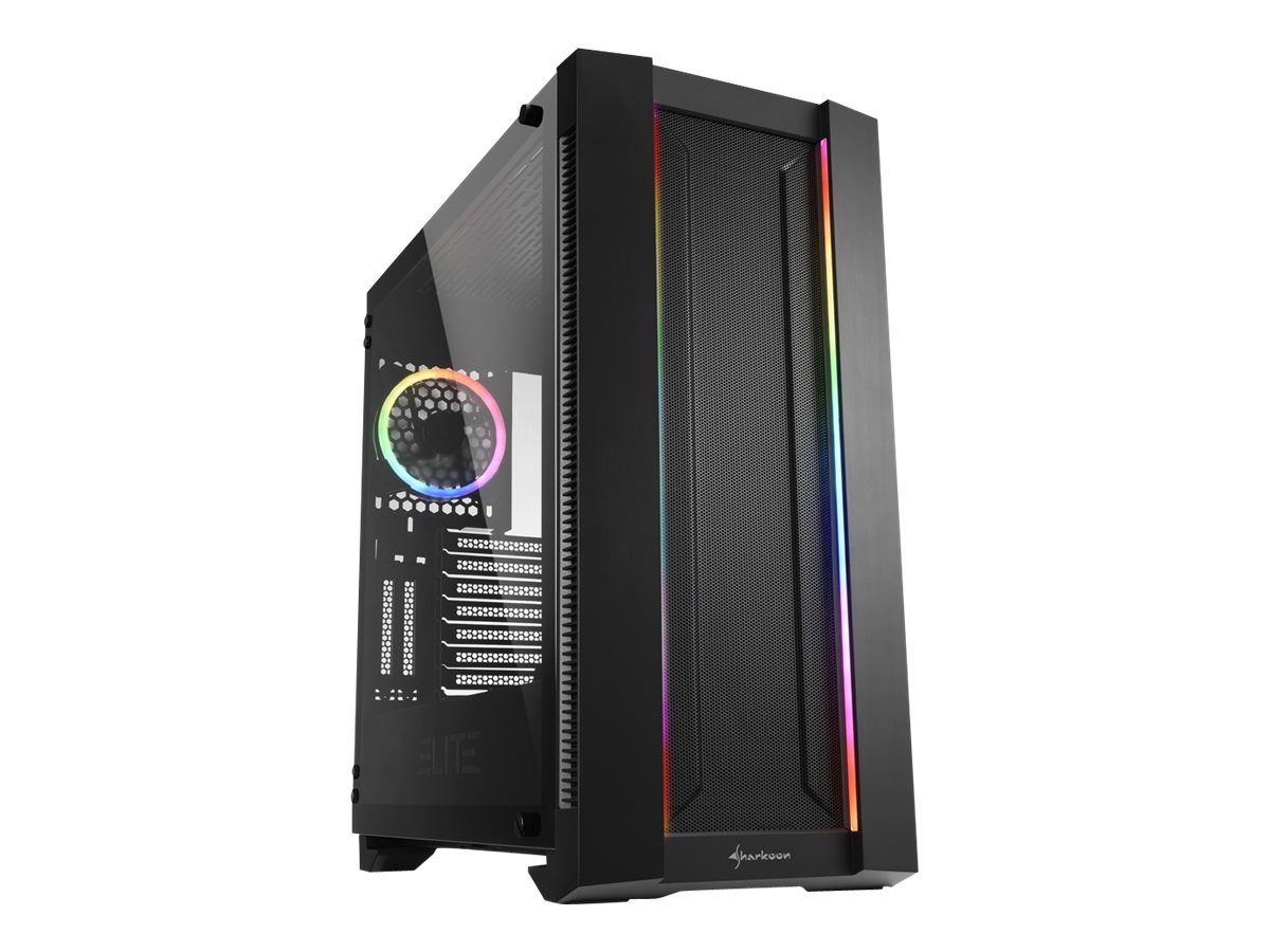 Sharkoon ELITE SHARK CA200M, big-tower case (black, Tempered Glass) Kabinet - GEEKD.dk