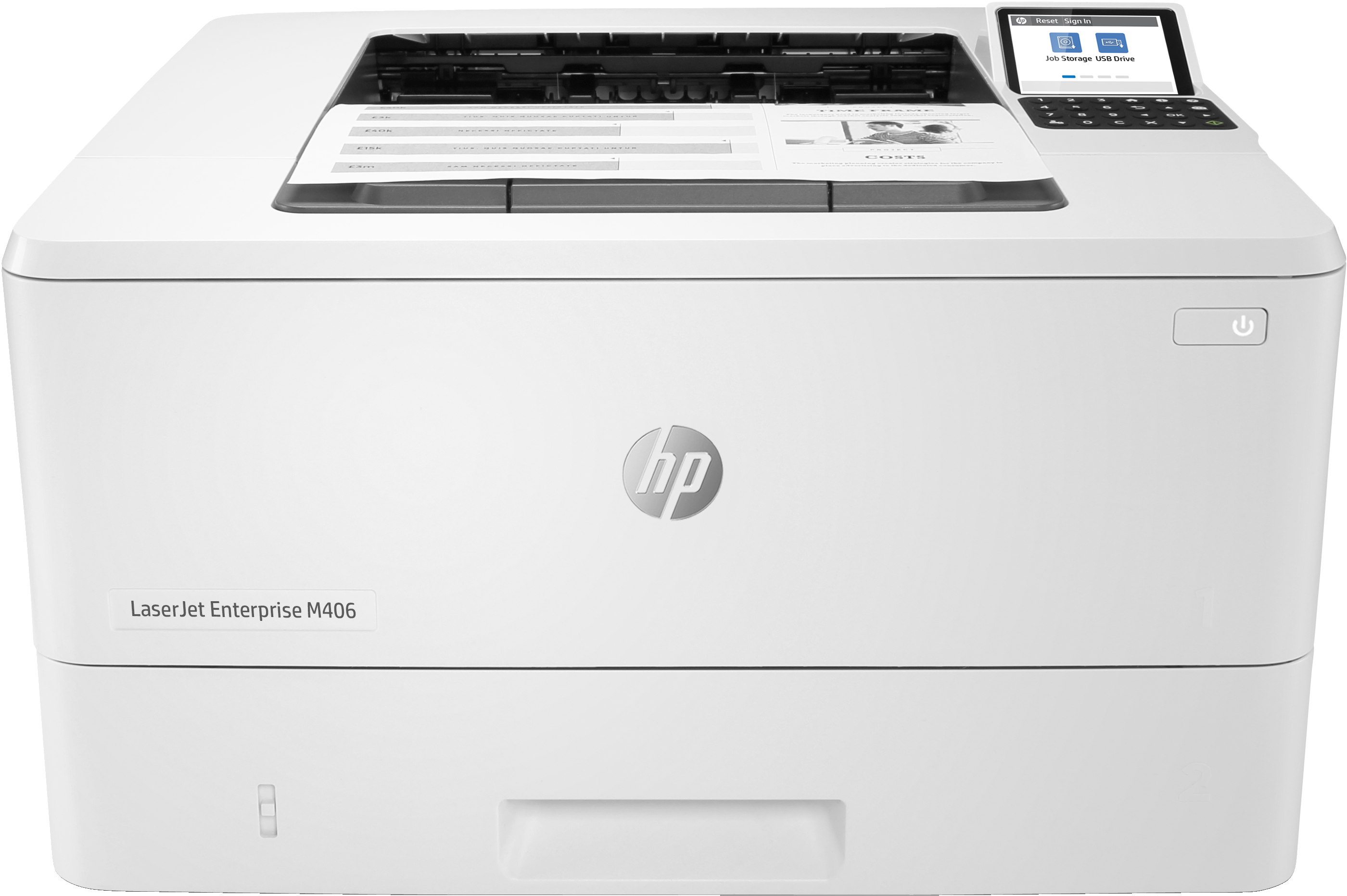 HP LaserJet Enterprise M406dn Printer Mono Duplex laser A4 1200x1200dpi 40ppm 350 sheets USB LAN
