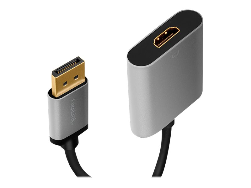 LogiLink CDA0108, 0,15 m, DisplayPort, HDMI, Hanstik, Hunstik, Lige