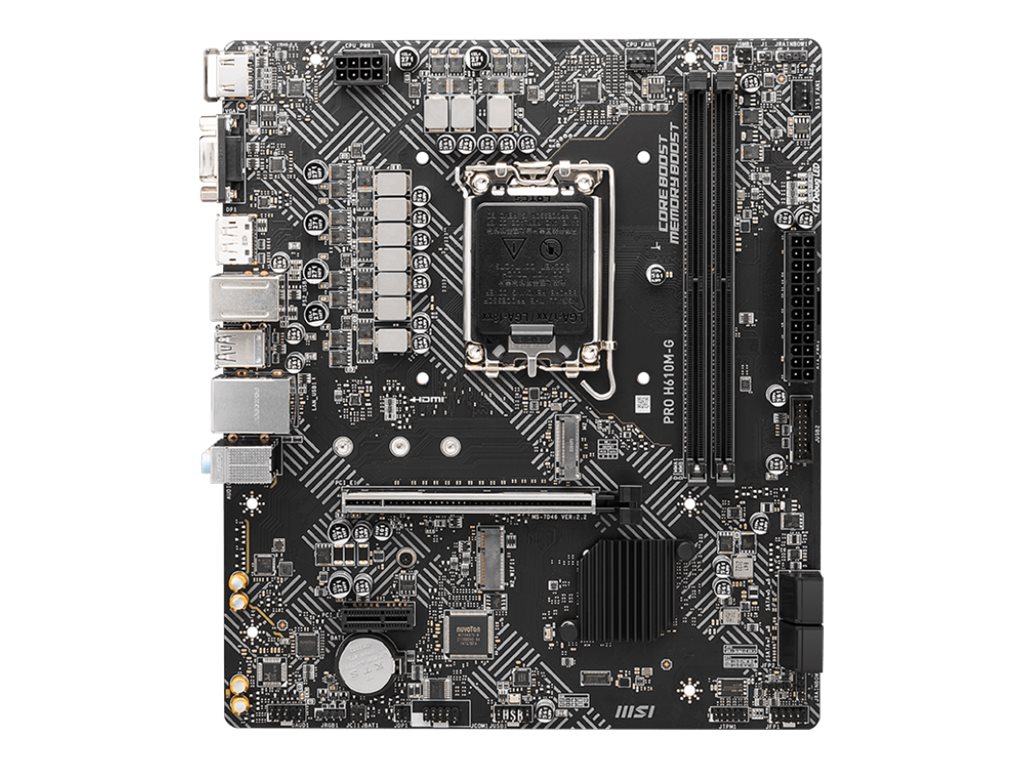 MSI PRO H610M-G - motherboard - micro ATX - LGA1700 Socket - H610 Bundkort - Intel H610 - Intel LGA1700 socket - DDR5 RAM - Micro-ATX