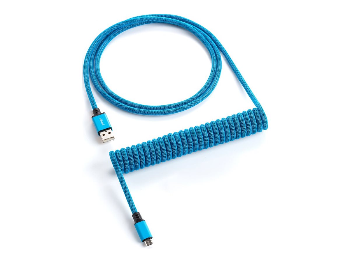 CableMod Classic Coiled Keyboard Cable Micro USB to USB Type A, Spectrum Blue - 150cm Strømkabel - GEEKD.dk