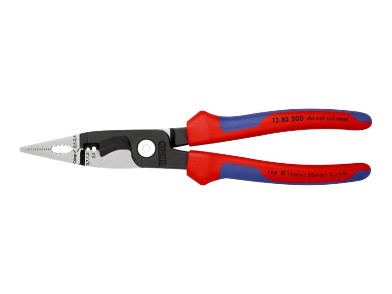 KNIPEX El-installationstang sort atramenteret med flerkomponent-håndtag 200 mm