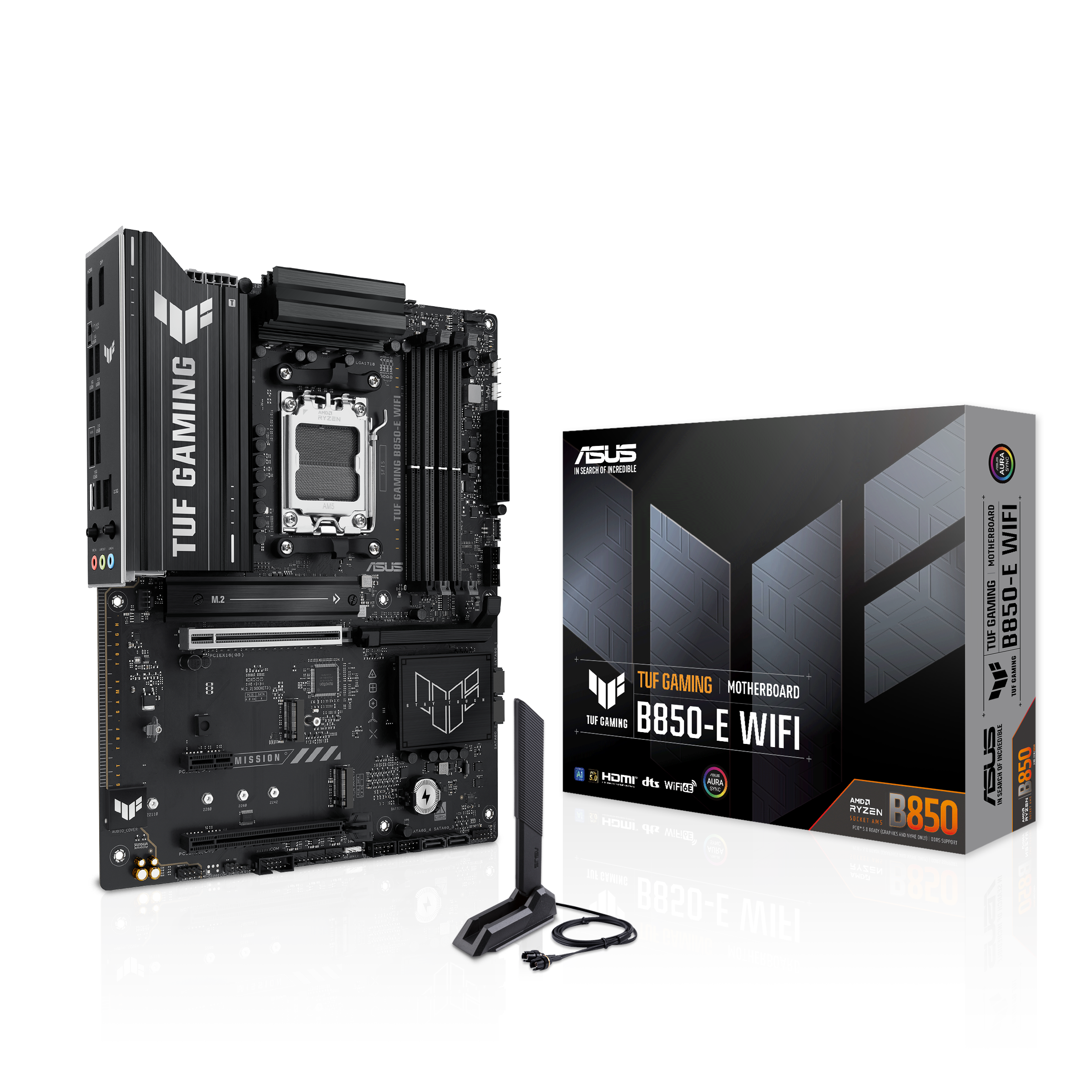 ASUS TUF GAMING B850-E WIFI Bundkort - AMD B850 - AMD AM5 - DDR5 RAM - ATX