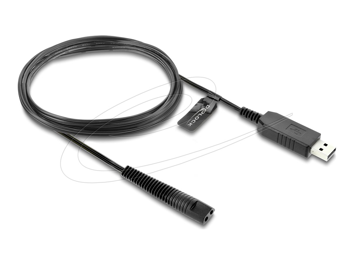 Delock 4 pin USB Type A 2 pin strøm Sort 1m Strømkabel