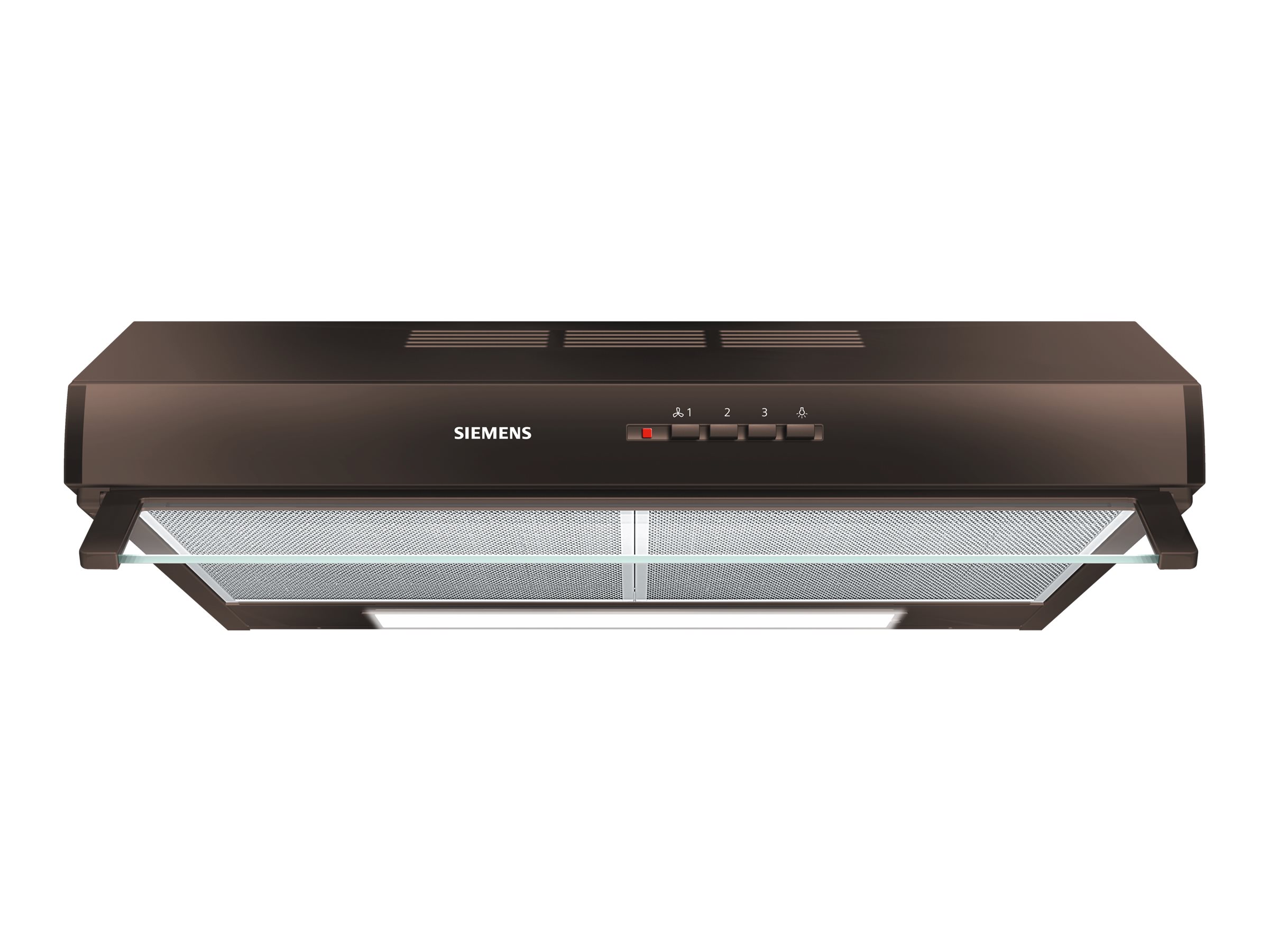 Siemens iQ100 LU63LCC40 - Hætte - standard - bredde: 60 cm - dybde: 48.2 cm - udsugning & recirculation - med intern motor - brun