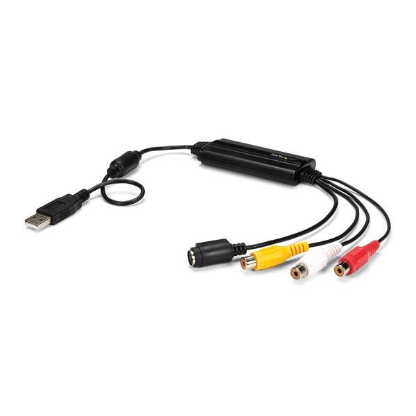 StarTech USB Video Capture Adapter Cable, S-Video/Composite to USB 2.0 SD Video Capture Device Cable, TWAIN Support, Analog to Digital Converter for Media Storage, For Windows Only - SD Video Capture Cable (SVID2USB232) - Videooptagelsesadapter - USB 2.0 - NTSC, SECAM, PAL - sort