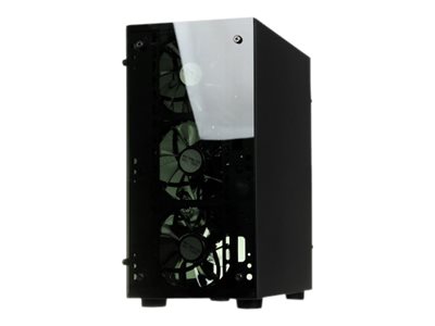 PC kabinet iBox PASSION V4 Mini Tower – sort, hærdet glas, RGB