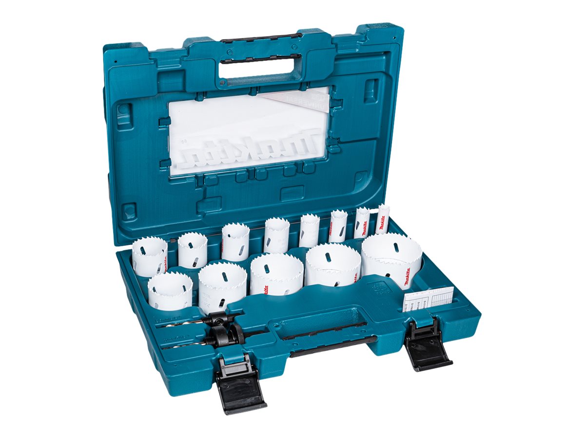 Makita hole saw set - for wood plastic aluminium steel - 16 pieces
