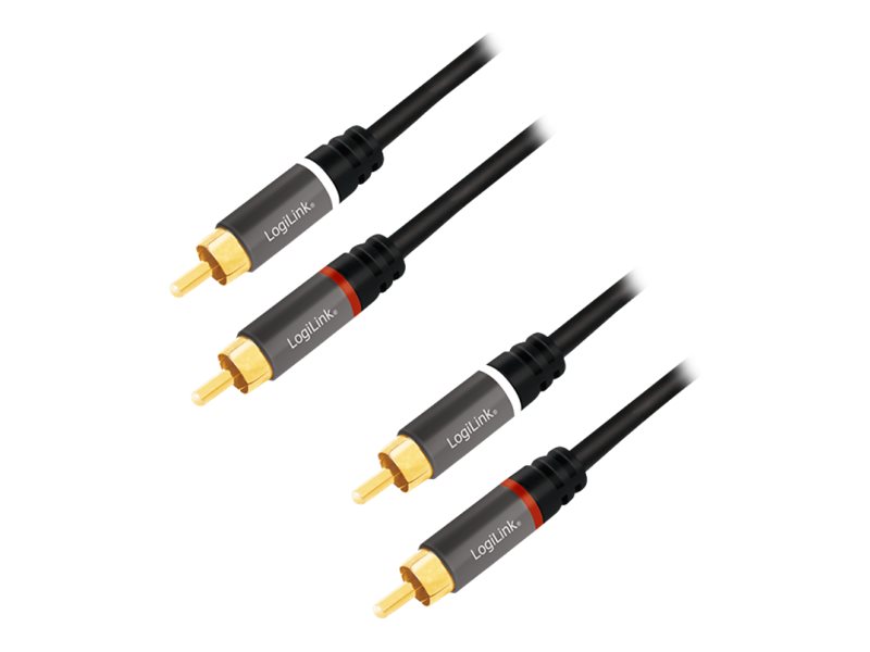 Stereo Audio Cable, 2 x 2 RCA Male, 3m, black