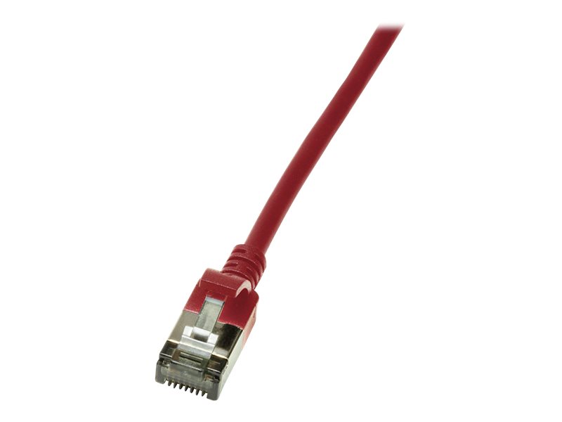 LogiLink SlimLine - Patchkabel - RJ-45 (han) til RJ-45 (han) - 30 cm - SSTP, PiMF - CAT 6a - booted, halogenfri, formet, knastfri - rød, RAL 3031
