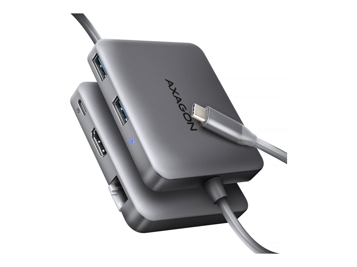 AXAGON HMC-5HL - Dockingstation - for desktop, smartphone, tablet - USB-C 3.2 Gen 1 / USB 3.0 / Thunderbolt 3 / Thunderbolt 4 - HDMI - 1GbE