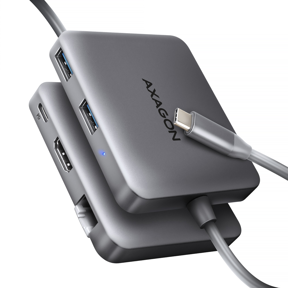 AXAGON HMC-5HL - Dockingstation - for desktop, smartphone, tablet - USB-C 3.2 Gen 1 / USB 3.0 / Thunderbolt 3 / Thunderbolt 4 - HDMI - 1GbE