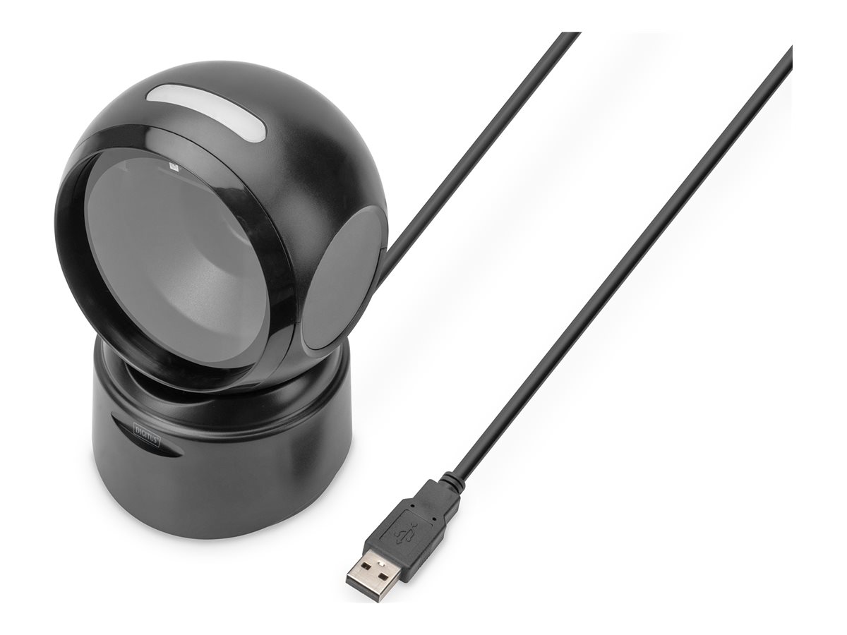 DIGITUS - Stregkodescanner - desktopmodel - 2D imager - 200 scan / sekund - afkodet - USB