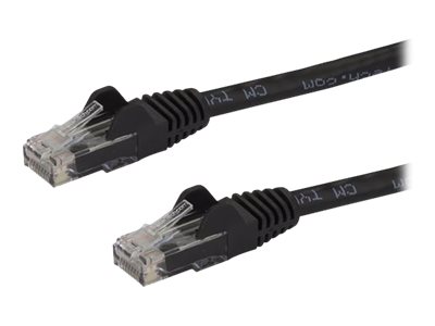StarTech.com 2m CAT6 Cable - Black Snagless CAT 6 Wire - 100W RJ45 UTP 650MHz Category 6 Network Patch Cord UL/TIA (N6PATC2MBK) CAT 6 Ikke afskærmet