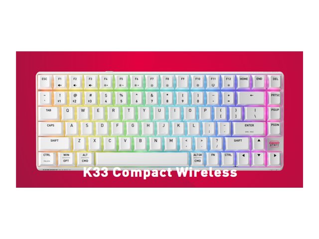 CHERRY XTRFY K33 Compact Wireless Tastatur Mem-chanical key switch RGB Trådløs Fransk