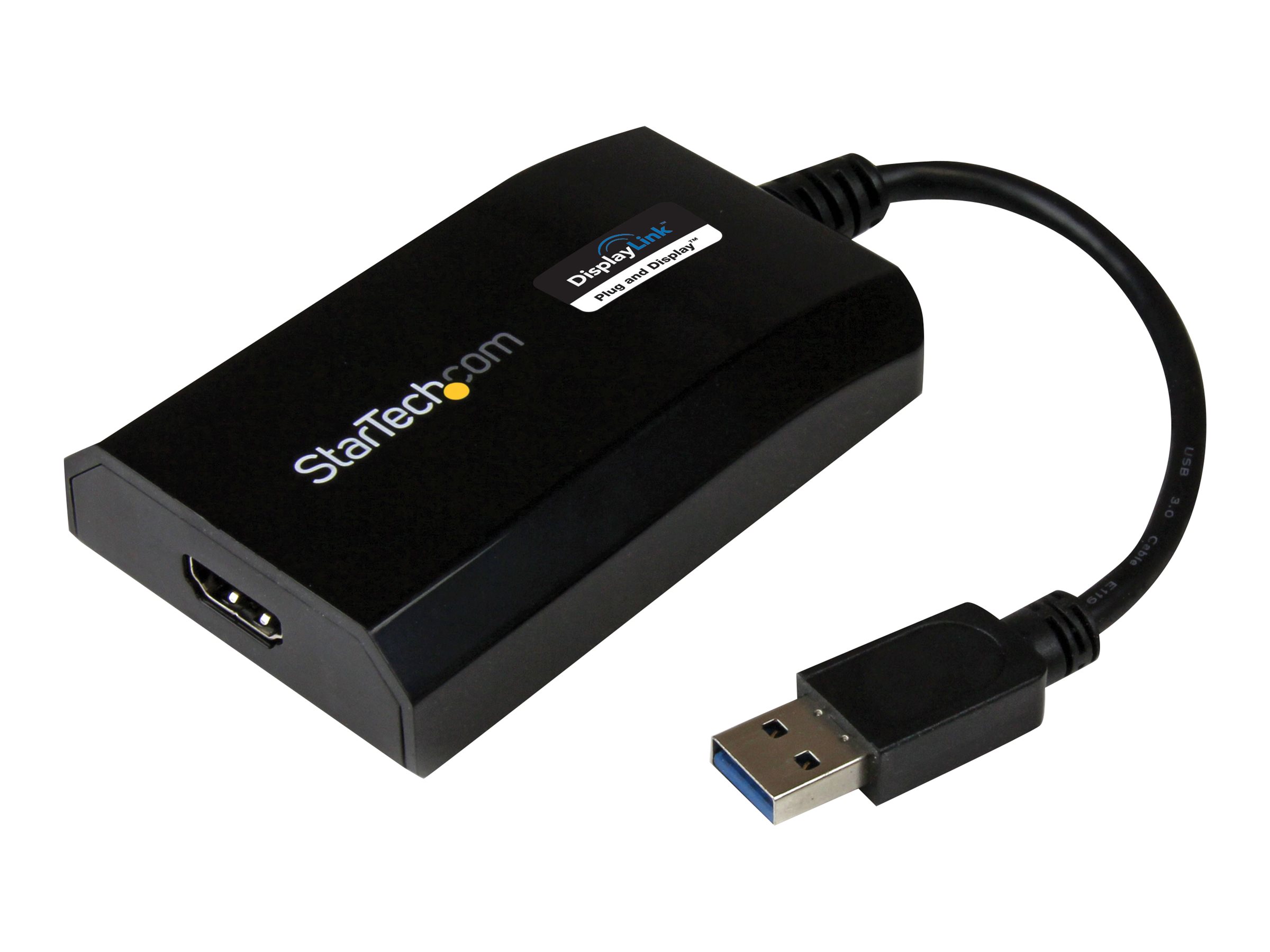 Startech USB 3.0 to HDMI External Video Card Adapter - DisplayLink Certified - 1920x1200 - MultiMonitor Graphics Adapter - Supports Mac & Windows (USB32HDPRO) - Adapterkabel - USB Type A han til HDMI hun - 16 cm - sort - 1920 x 1200 (WUXGA) support - for P/N: HDDVIMM3, HDMM12, HDMM15, HDMM1MP, HDMM2MP, HDMM3, HDMM3MP, HDMM50A, HDMM6, HDPMM50