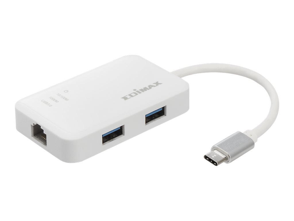 Edimax EU-4308 - Netværksadapter - USB-C 3.1 - Gigabit Ethernet x 1 + USB 3.0 x 3