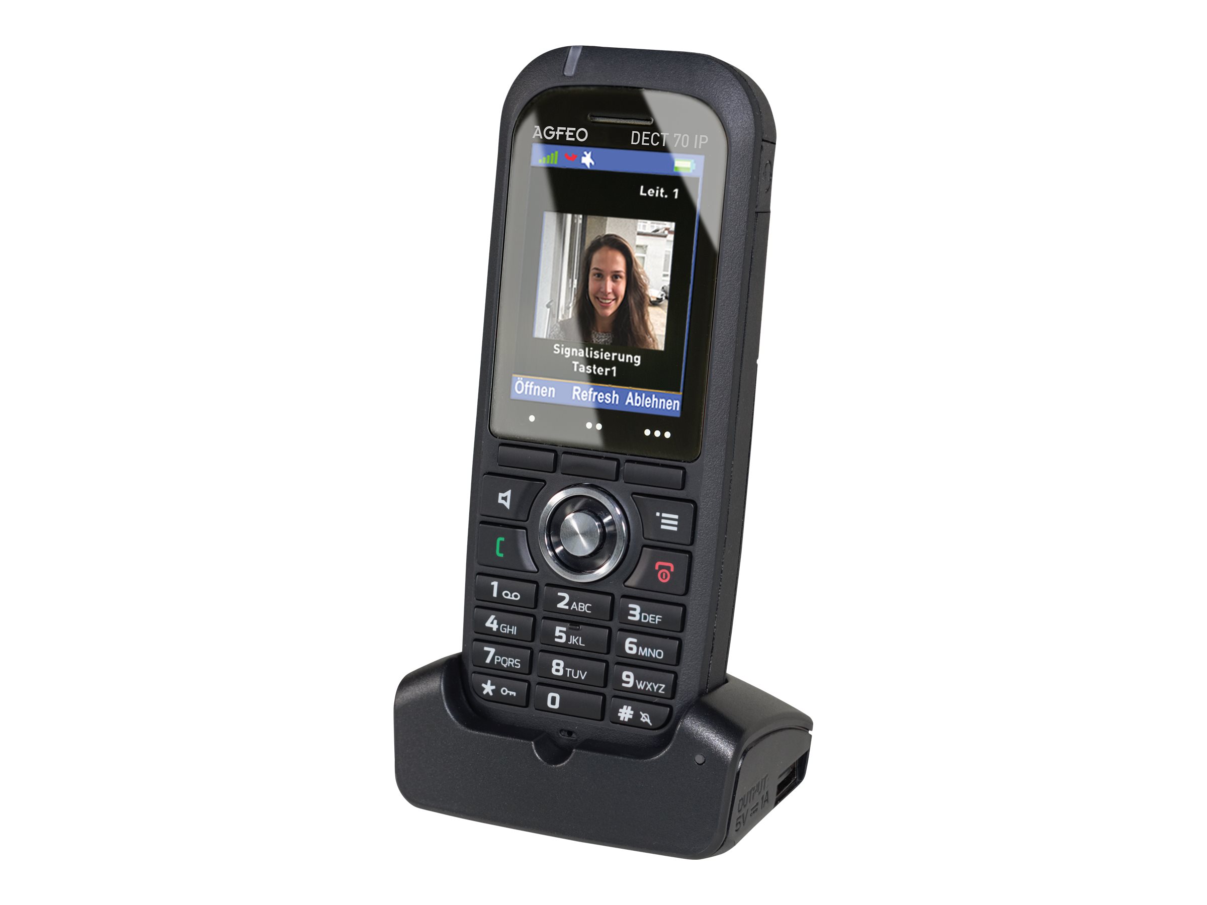 AGFEO DECT 70 IP - Ekstra trådløst håndsæt - med Bluetooth interface - IP-DECT - sort