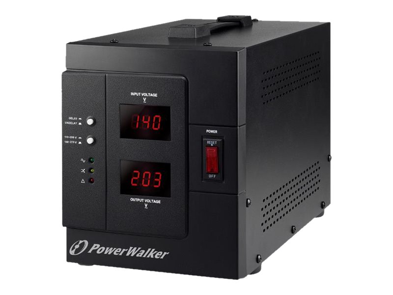 PowerWalker AVR 3000/SIV - Automatisk strømregulator - AC 230 V - 2400 Watt - 3000 VA - output-stikforbindelser: 2 - sort
