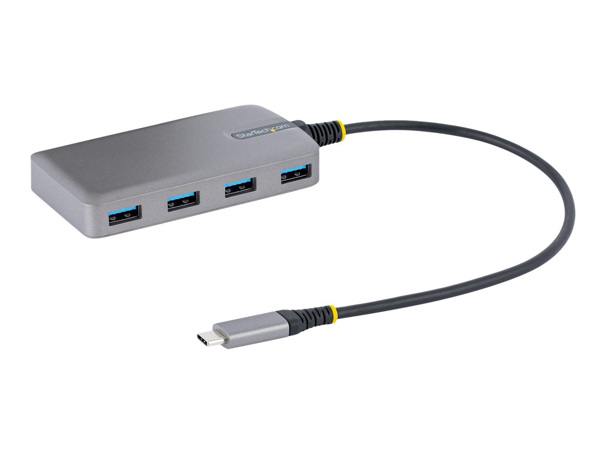 StarTech.com 4-Port USB-C Hub, USB 3.0 5Gbps, Bus Powered, USB Type-C to 4x USB-A Hub with Optional Auxiliary Power Input, Portable Desktop/Laptop USB billede