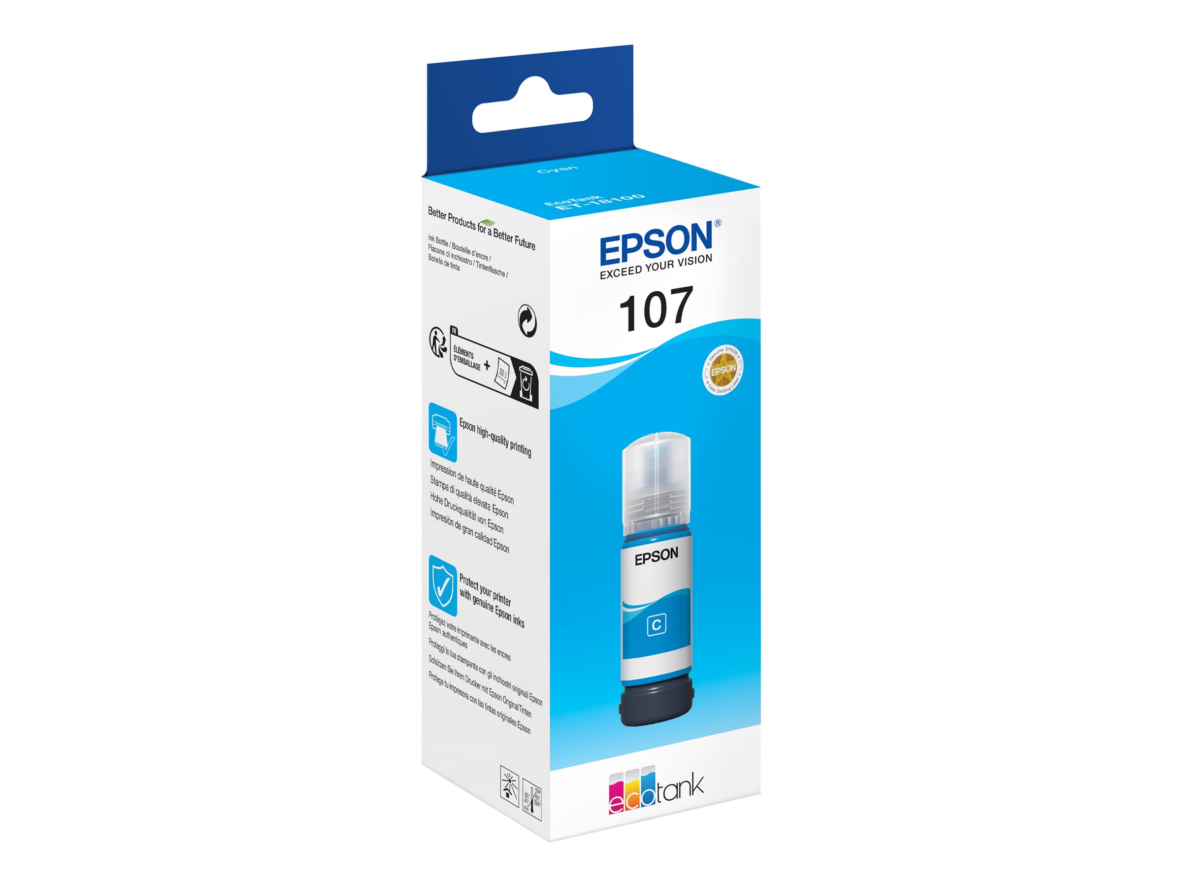 Epson EcoTank 107 Cyan 7200 sider Blækrefill