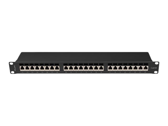 Lanberg PPSA-1024-B 24-Port Patch Panel 1U 19" Cat6A FTP Shielded Black