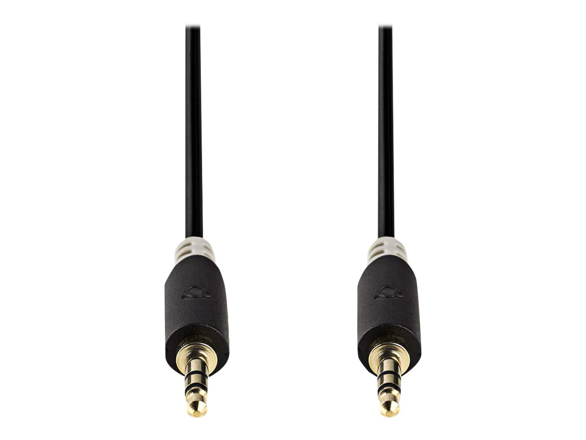 Nedis - Audiokabel - mini-phone stereo 3.5 mm han lige til mini-phone stereo 3.5 mm han lige - 1 m - antracit (sort) - rund
