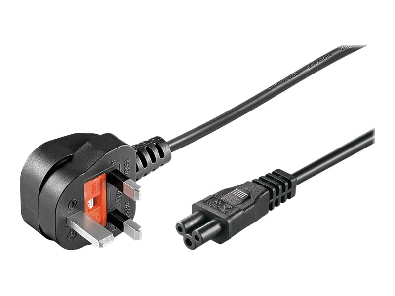 Strømkabel - UK han til C5 (Mickey Mouse), Sort (1,8m)