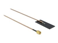 DeLOCK WLAN 802.11 ac/ax/a/h/b/g/n Antenna SMA plug 0.5 - 1.2 dBi RG-178 1 m PCB internal self adhesive Antenne Sort