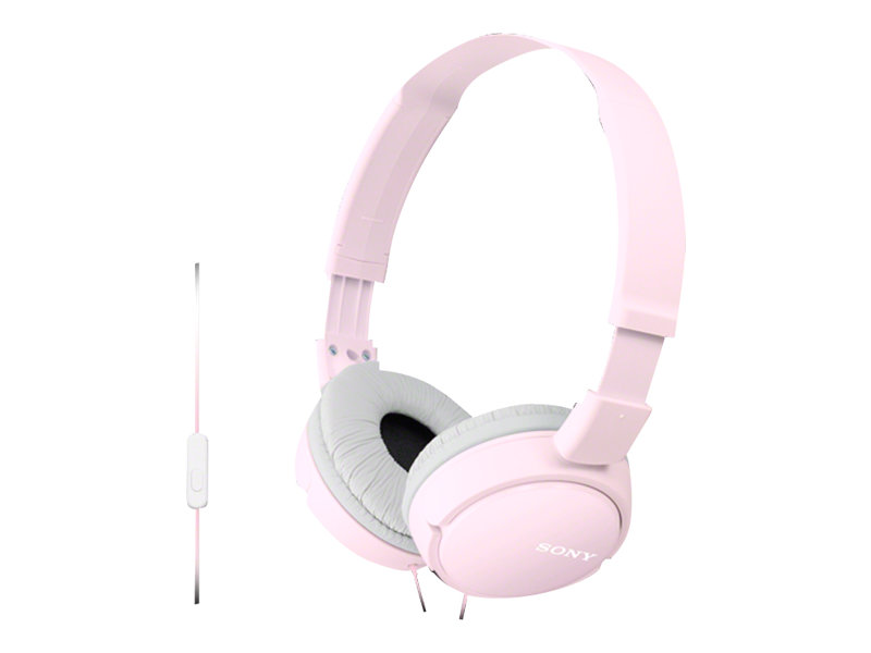 Sony MDR-ZX110AP - Hovedtelefoner med mik. - fuld størrelse - kablet - 3,5 mm jackstik - pink
