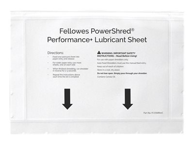 Fellowes Powershred Performance + shredder lubricant sheets