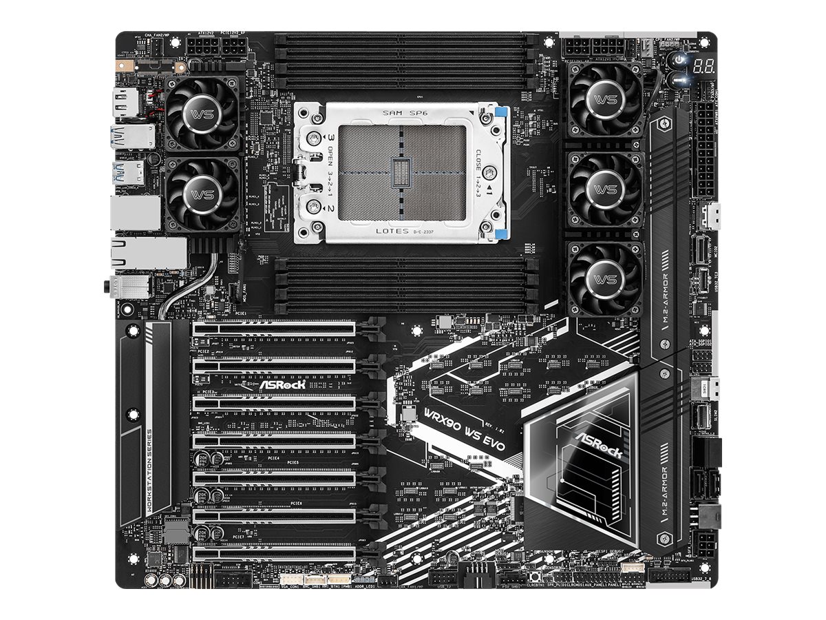 ASRock WRX90 WS EVO Bundkort - AMD WRX90 - AMD sTR5 socket - DDR5 RAM - Extended ATX