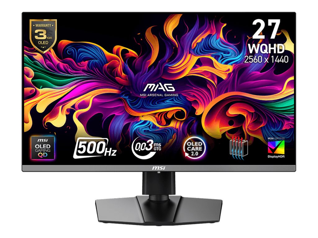 MSI MAG 272QP QD-OLED X50 27" 2560 x 1440 (2K) HDMI DisplayPort USB-C 500Hz