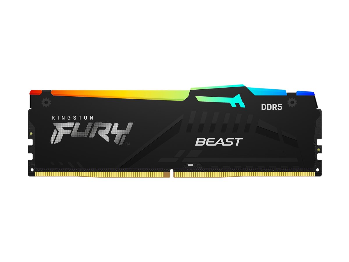 Kingston FURY Beast RGB DDR5-5600 - 32GB - CL40 - Dual Channel (2 pcs) - Intel XMP - Sort med RGB